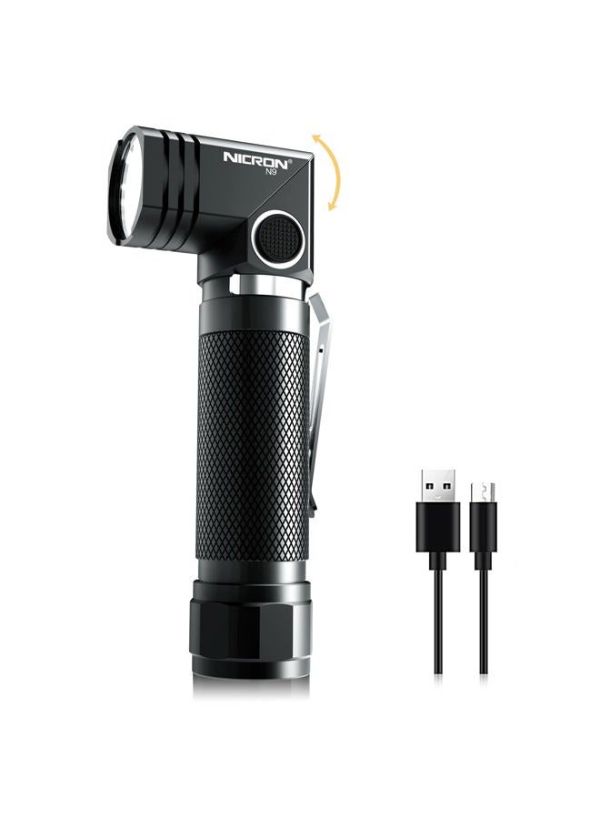 NICRON Flashlights,Rechargeable Magnetic Flashlight Super Bright 1000 lumens 6 Modes led Flashlight for Camping,Garage Work, 90°Twist EDC Pocket Tactical Flashlight IP65 Waterproof N9 - Image 1