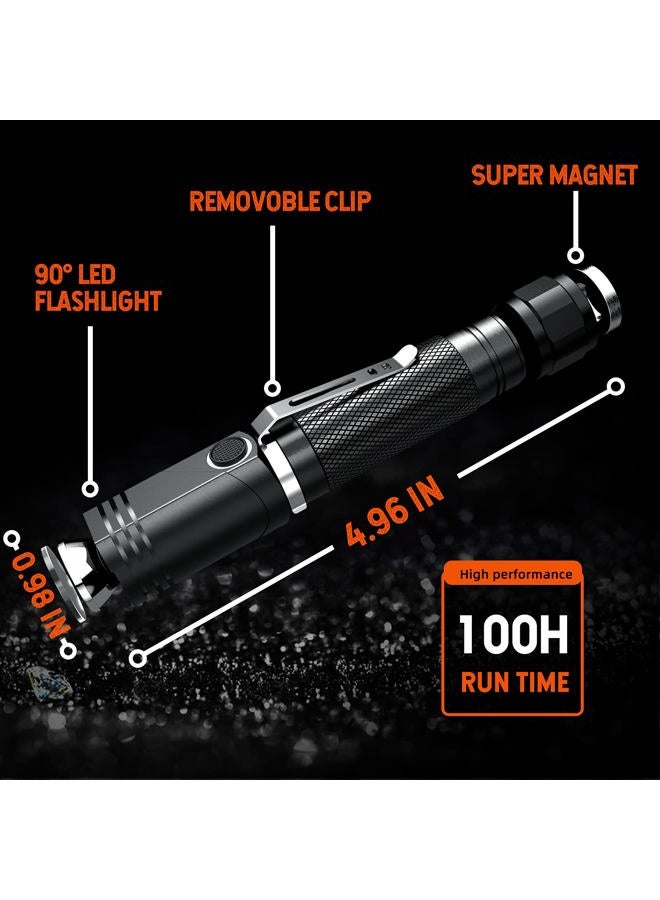 NICRON Flashlights,Rechargeable Magnetic Flashlight Super Bright 1000 lumens 6 Modes led Flashlight for Camping,Garage Work, 90°Twist EDC Pocket Tactical Flashlight IP65 Waterproof N9 - Image 5