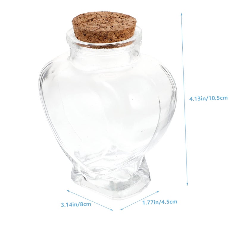 2 Pcs Heart Shaped Glass Jars With Lids For DIY Crafts And Miniature Decor - Image 3