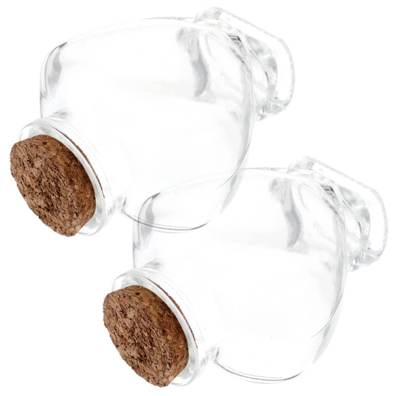 2 Pcs Heart Shaped Glass Jars With Lids For DIY Crafts And Miniature Decor - Image 2