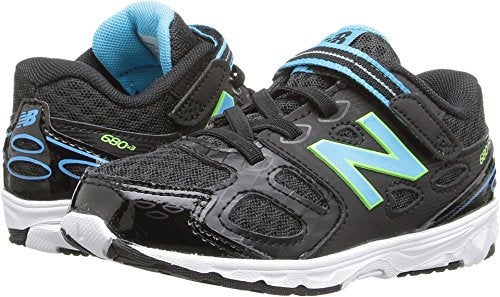 New Balance Kid's 680 V3 Running Shoe, Black/Blue/Green, 2 Extra Wide US Infant - Image 2