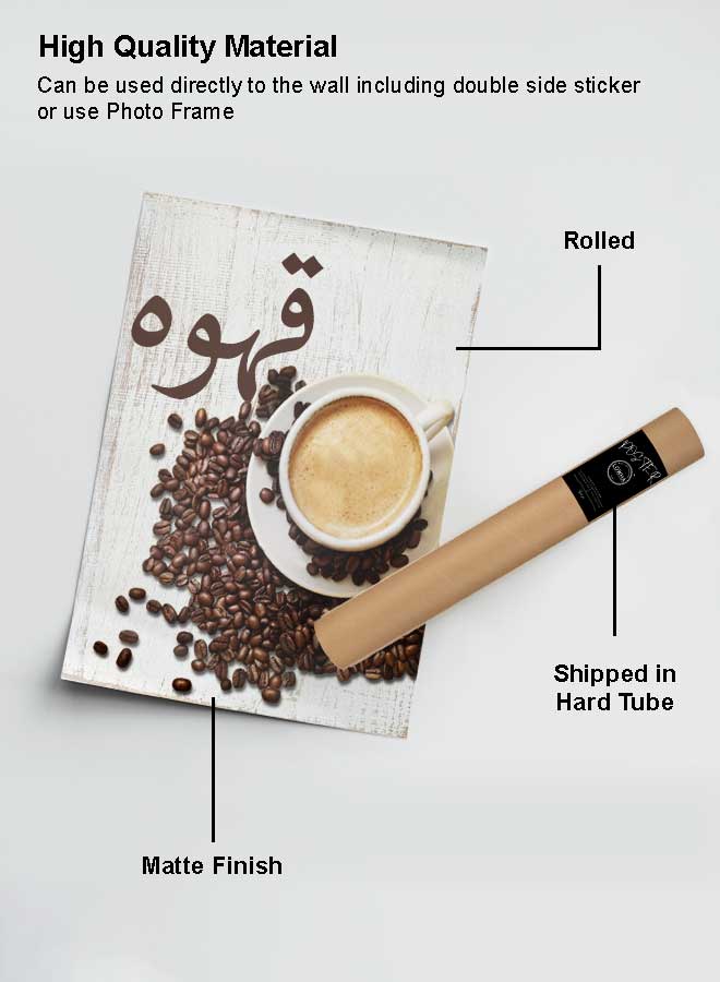 LOWHA Poster Painting Art With Four Separate Pieces Of Double-Sided Stickers Coffee For Home Bedroom Living Room And Office Decor  - Image 2