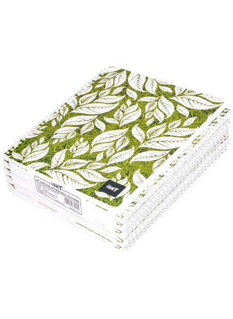 LIGHT Pack of 10 Design Spiral Soft Cover Notebook, With Border, 10X8 Inches (25.4 X 20.32 Cm) 80 Sheets -LINB108801611S
