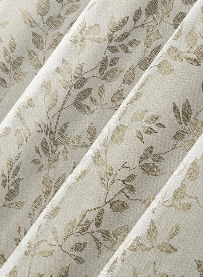 Sun Zero Eleanor 2-Pack Foliage Woven Jacquard 100% Total Blackout Back Tab Curtain Panel Pair, Stone, 36" W x 63" L (2 Panels) - Image 4