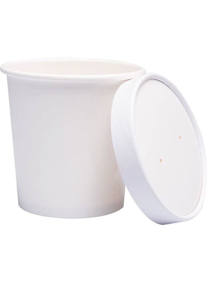 White Paper Cups 16oz With Paper Lid Small Disposable, Soup, Salad, Ice Cream Cups, Parties or Work 100 Pieces. - pzsku/Z647F238AE38C2B750563Z/45/_/1681910578/0b8cff1a-a807-41ee-80f7-779e729225ca