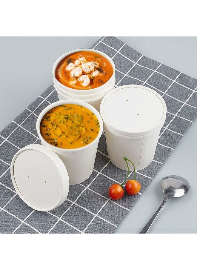 White Paper Cups 16oz With Paper Lid Small Disposable, Soup, Salad, Ice Cream Cups, Parties or Work 100 Pieces. - pzsku/Z647F238AE38C2B750563Z/45/_/1681910579/3498653c-60e5-4c8d-b2a6-4828b6d691d3