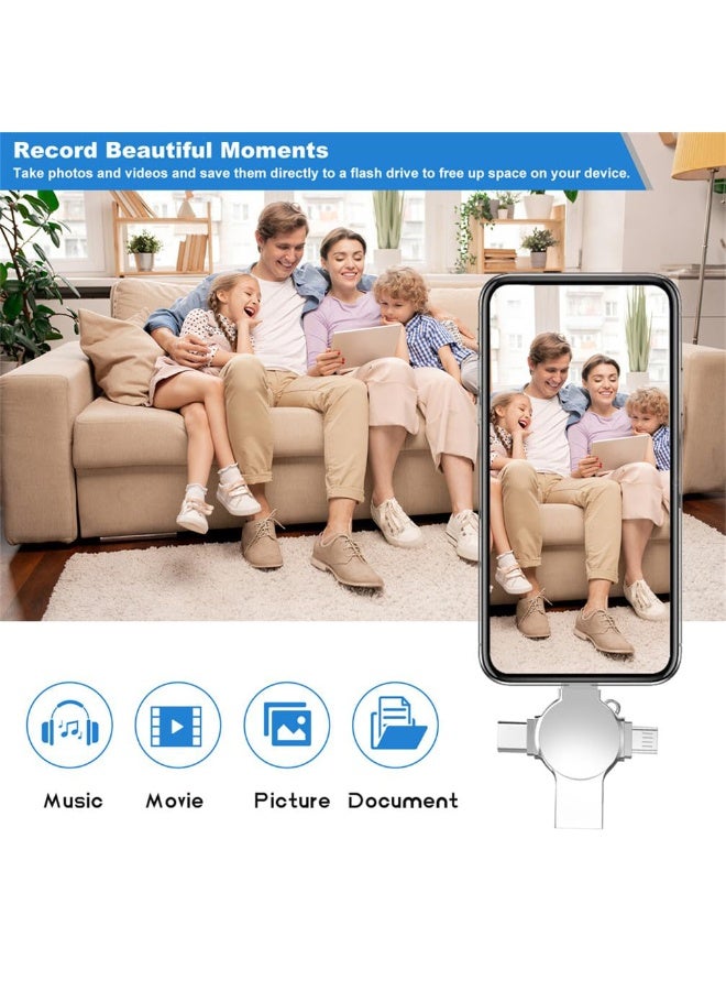 Flash Drive for iPhone 512GB, Photo Stick USB Flash Drive 512GB Memory Stick USB 3.0 High Speed Thumb Drives Portable Jump Drive Storage Device External Storage for Smartphone/Laptop/PC/Android - Image 3