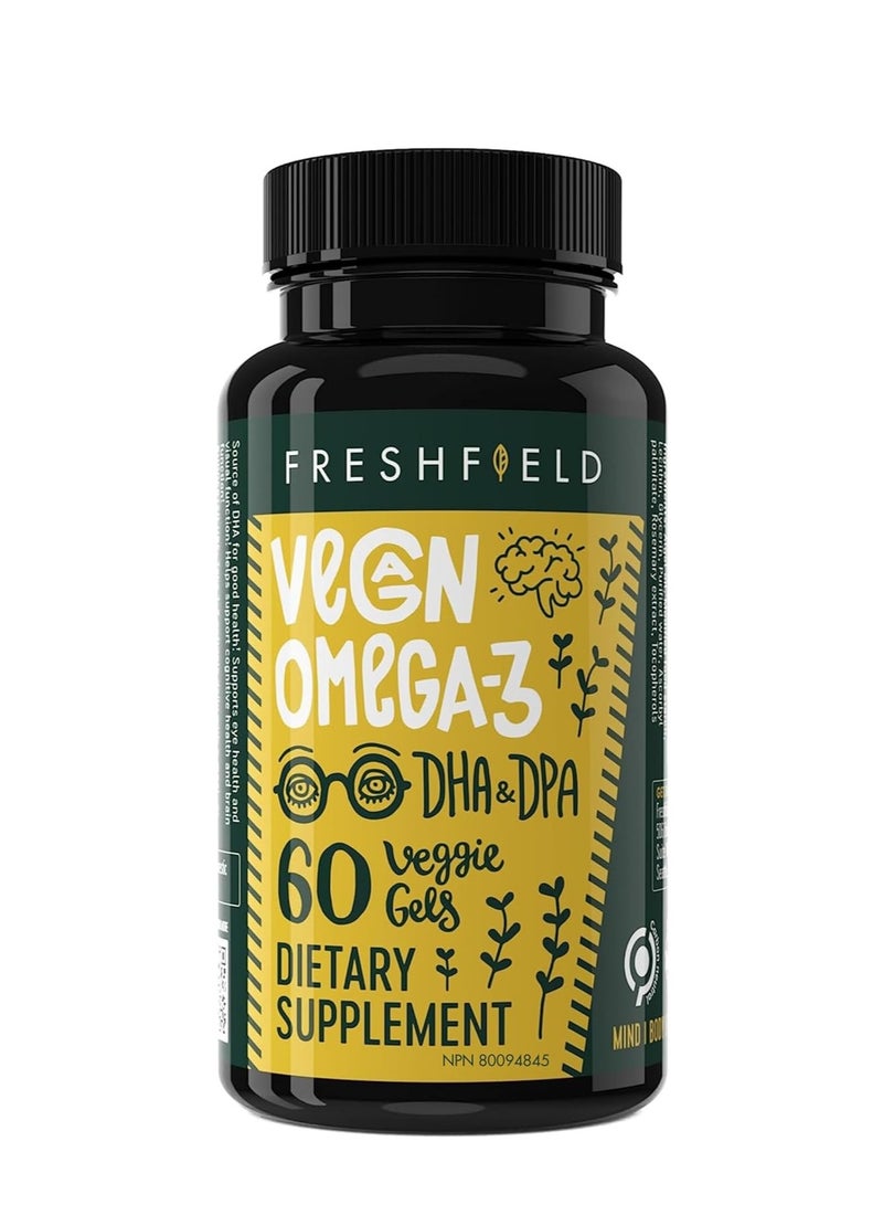 Freshfield Vegan Omega 3 DHA Supplement 60 Capsules