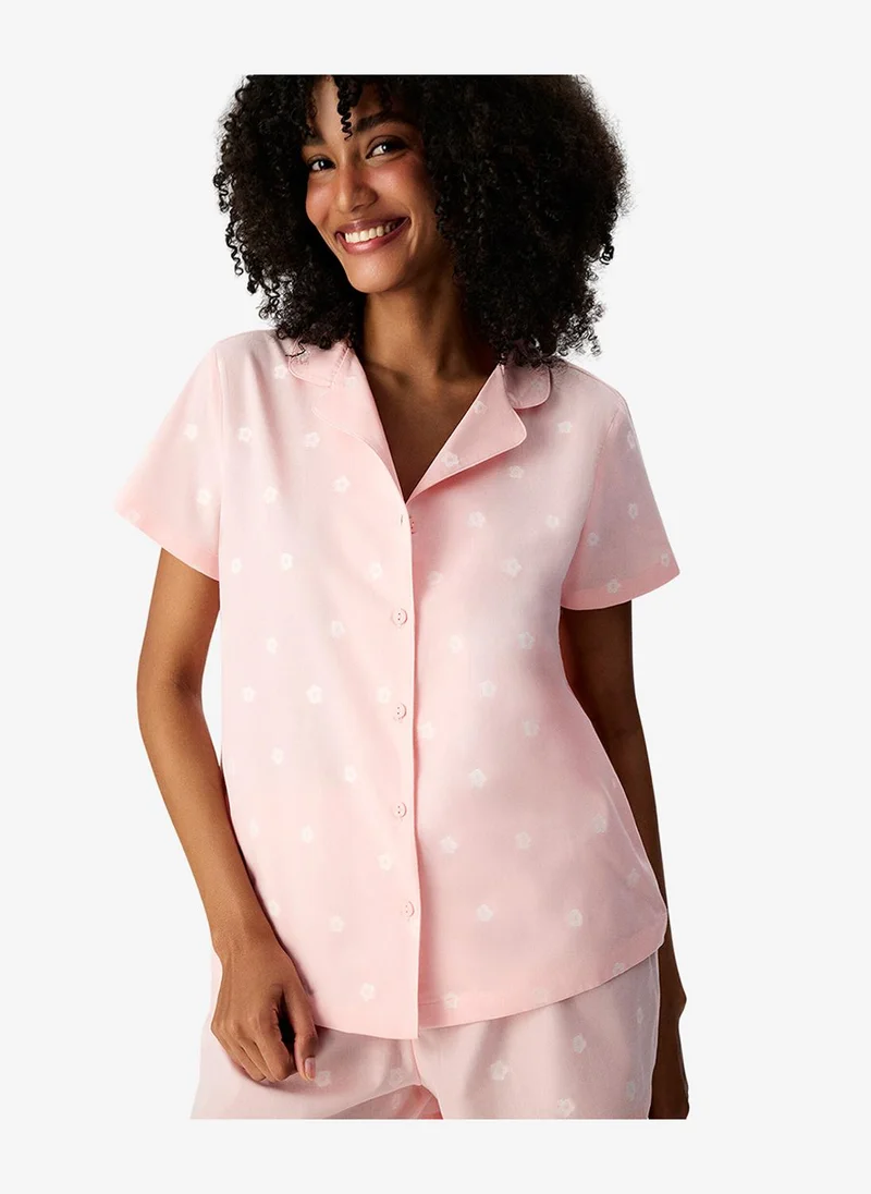 بنتي Women's Pink Short Sleeve Cotton Pyjama Set with Shorts