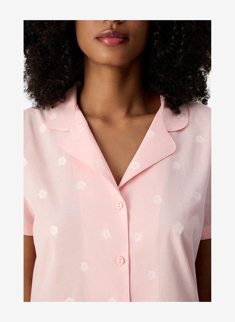 Penti Women's Pink Short Sleeve Cotton Pyjama Set with Shorts - Image 4