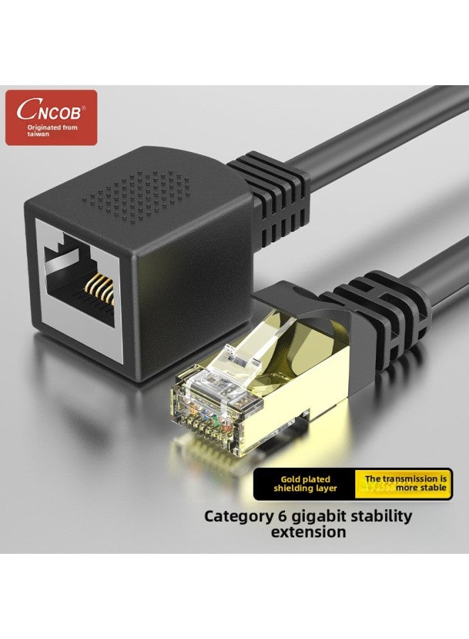 Cncob Network Cable Extension Cord Male-to-female Interface Rj45 Extension Cord Connector Category 6 Gigabit Network Extender Plug-Color:Six Types Of Extension Line-Line Length:0.5 M