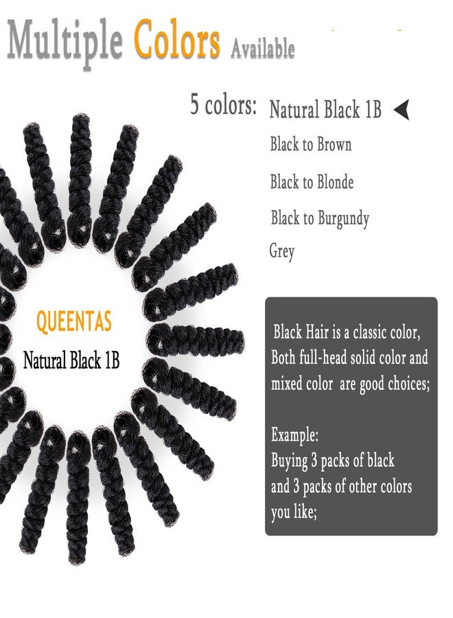 QUEENTAS 3 Packs 10 inch Short Crochet Hair for Black Women Jamaican Bounce Curly Crochet Hair Extensions Synthetic Braids Afro Passion Twist Kinky Jerry Spiral Curl Ringlet(Natural Black #1B,6mm) - Image 3