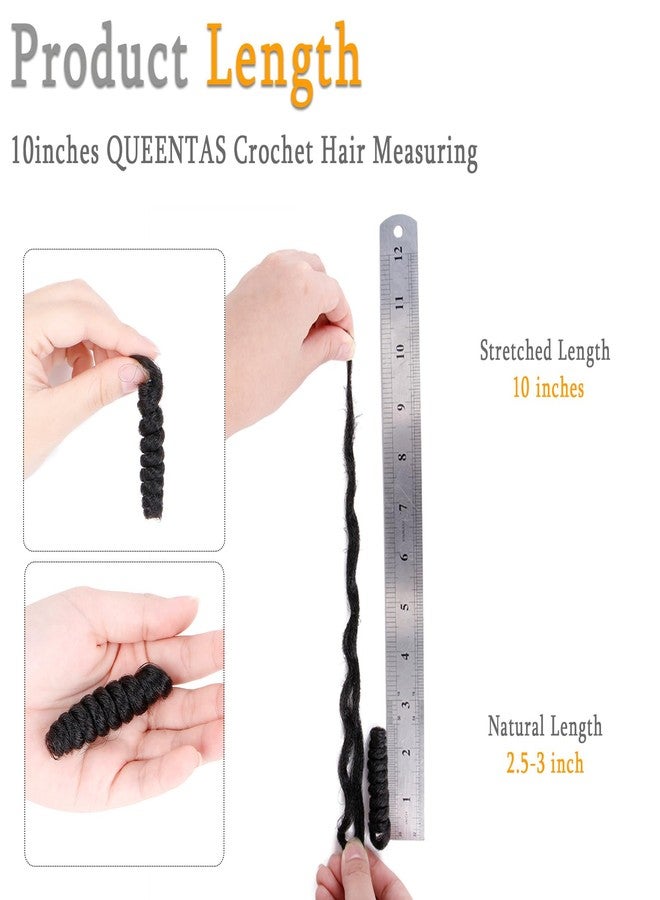 QUEENTAS 3 Packs 10 inch Short Crochet Hair for Black Women Jamaican Bounce Curly Crochet Hair Extensions Synthetic Braids Afro Passion Twist Kinky Jerry Spiral Curl Ringlet(Natural Black #1B,6mm) - Image 4