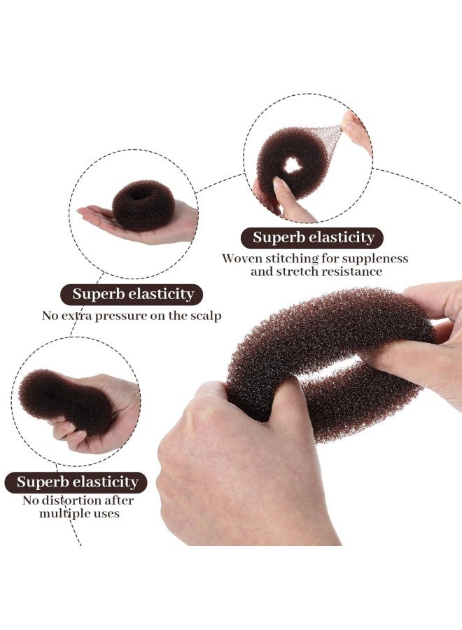 6 Pcs  Extra Small Hair Bun Maker for Kids Hair Donut Sock Bun Form for Girls Mini Hair Doughnut Shaper for Short and Thin Hair (Small Size 2.3 Inch,Dark Brown) - Image 5