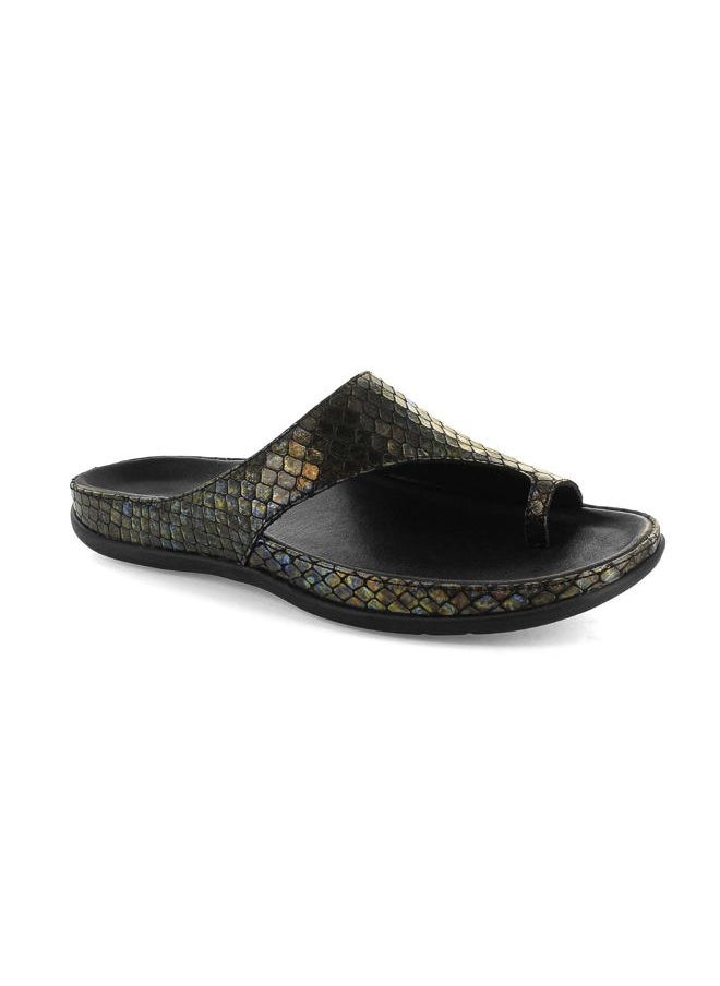 Strive Capri II - Womens Comfort Sandal with Arch Suppo Black Snake - 8 Medium  - Image 1