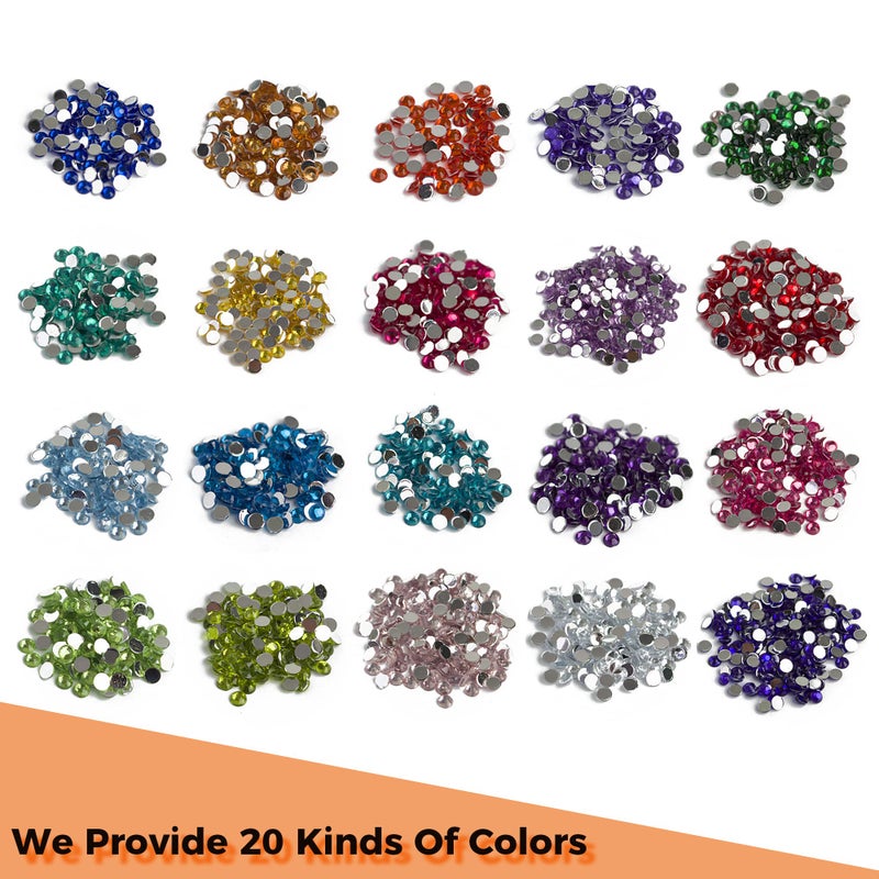 Forever young Rhinestones Diamond Painting Beads, Bead Art Diamond Painting Drills, Diamonds Art Accessories and Tools, Rhinestones for Makeup, 20 Colors Round, 4000PCS - Image 2