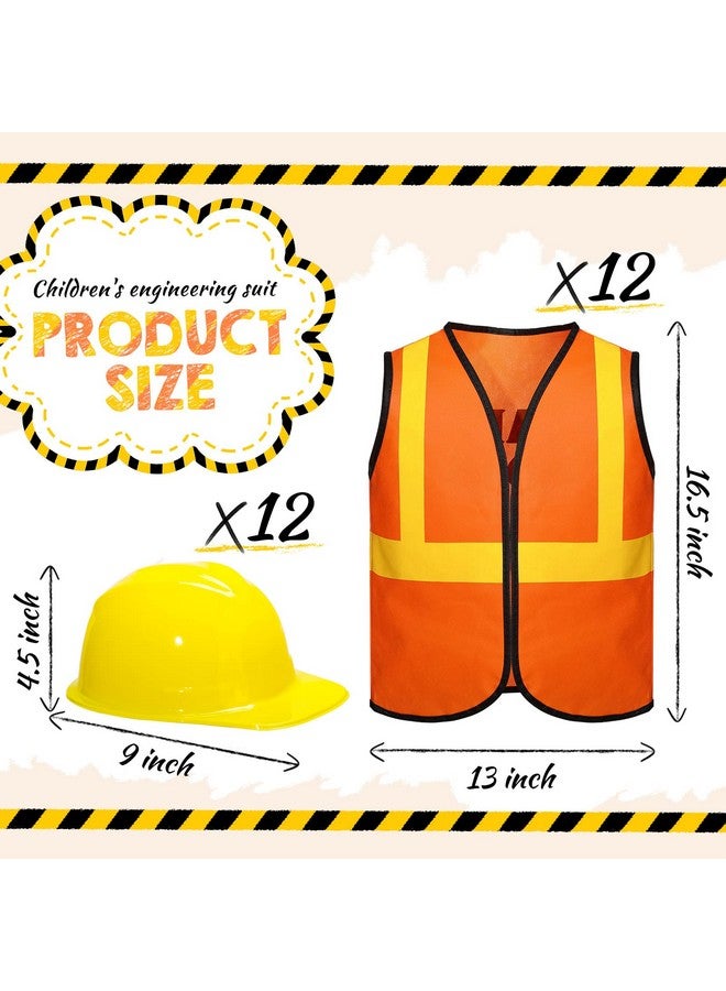 SATINIOR 24 Pieces Construction Worker Costume Construction Role Play Set Including Construction Vest and Hat Construction Birthday Party Costume Supplies for Dressing Construction Party - Image 3