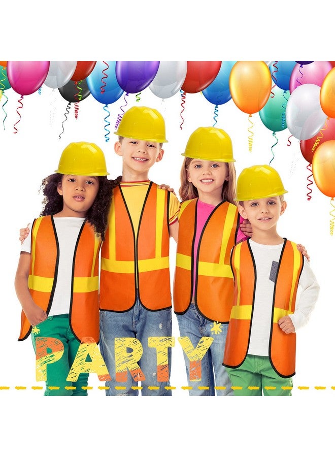SATINIOR 24 Pieces Construction Worker Costume Construction Role Play Set Including Construction Vest and Hat Construction Birthday Party Costume Supplies for Dressing Construction Party - Image 5