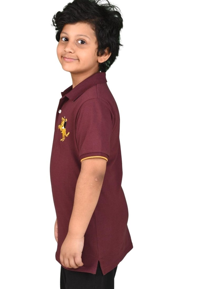 GIORDANO Junior Napoleon Polo - Maroon  - Image 2