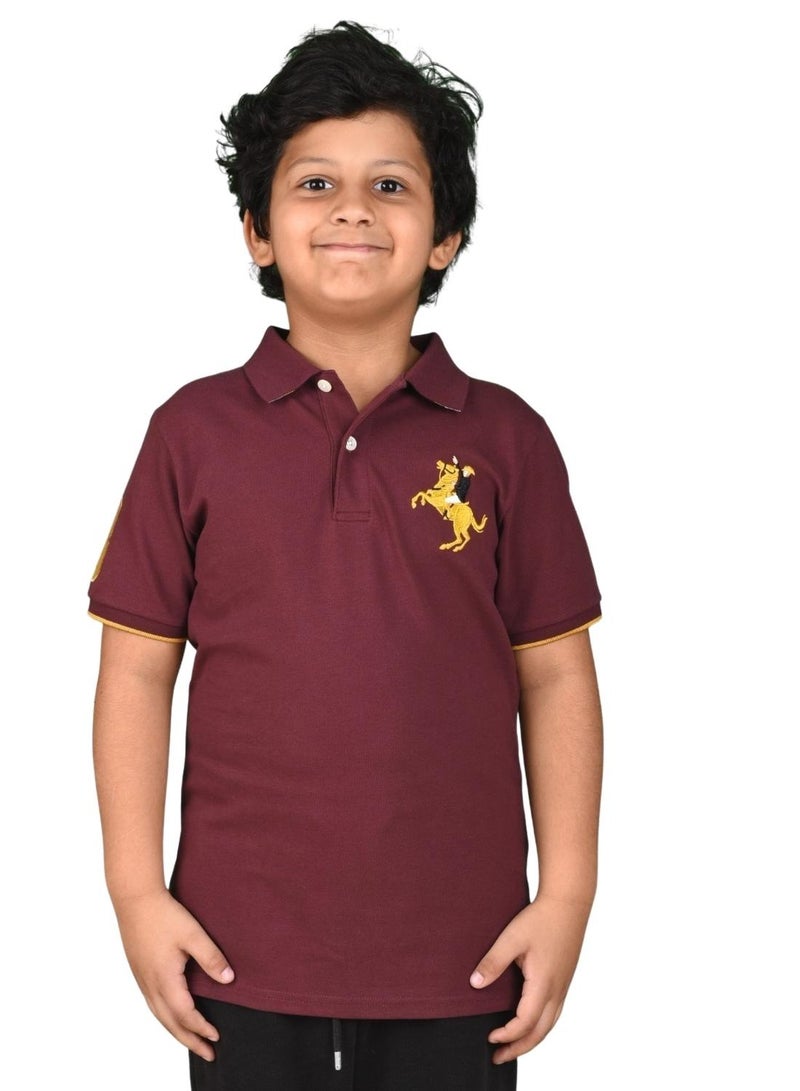 GIORDANO Junior Napoleon Polo - Maroon  - Image 1