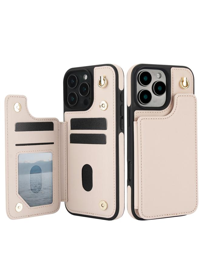 Zaboon Case For iPhone 13 Pro Max Crossbody Dual-Buckle Wallet Back Leather Phone Case - Image 2