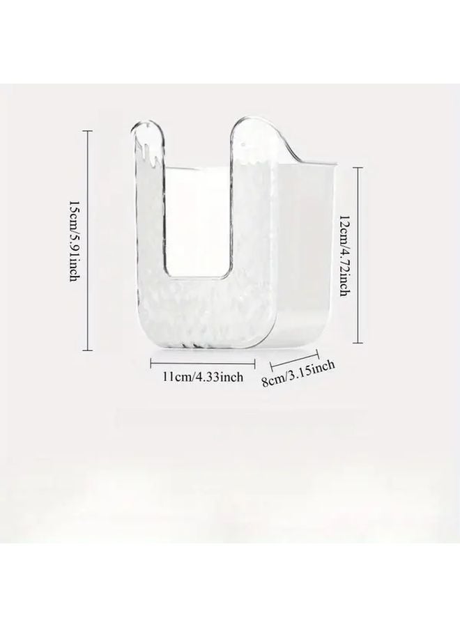 Gray Wall Mounted Wet Wipes Holder With Transparent Lid Bathroom Kitchen Organizer - Image 4