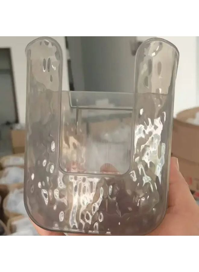 Gray Wall Mounted Wet Wipes Holder With Transparent Lid Bathroom Kitchen Organizer - Image 1