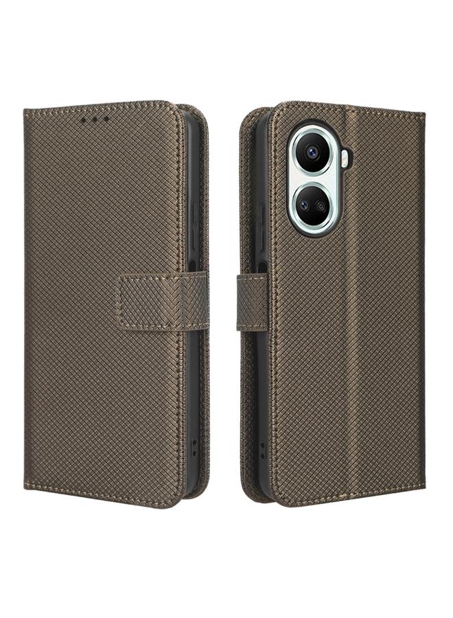 زبون جراب لهاتف Huawei nova 10 SE مصنوع من الجلد بتصميم ماسي - Image 2