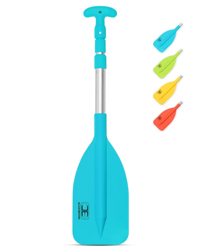 OCEANBROAD Telescoping Emergency Paddle 21''-42''ï¼ˆAssembling Requiredï¼‰ Collapsible Paddles Aluminium Shaft for Kayaking Boating Canoeing River Tubing, Blue, 1 Paddle - Image 2