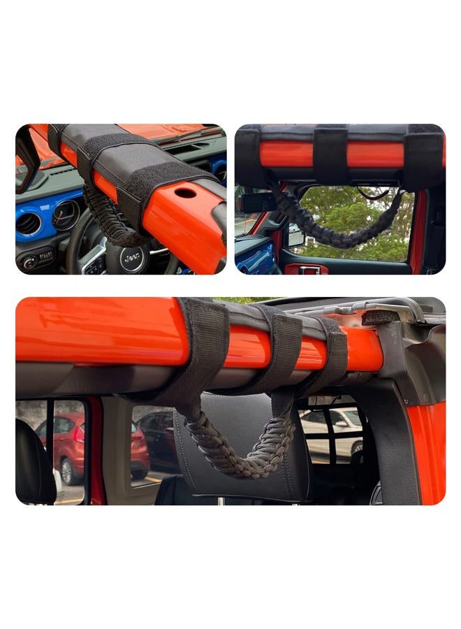 Kujunpao 4 X Roll Bar Grab Handles Grip Handle Compatible with Jeep Wrangler JLU JK JKU TJ YJ LJ JT JL & Gladiator JT 1955-2022 UTV & ATV(Black) - Image 5