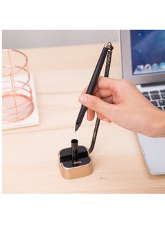 Deli Desk Counter Pen With Stand Blue Gel Ink  - Image 5