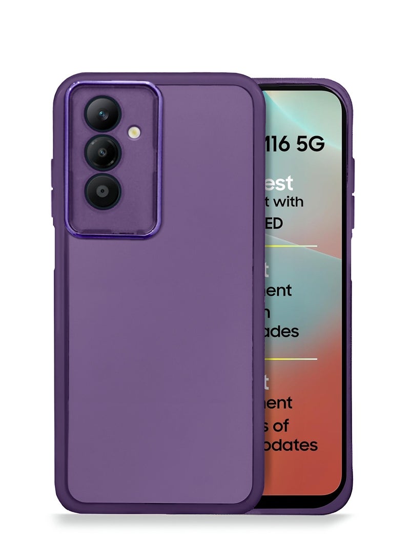 Wtech Samsung Galaxy M16 5G 2025 Soft Transparent TPU Silicone Ultra Thin Phone Stylish Electroplated Camera Border Back Case Cover - Eggplant Purple - Image 1