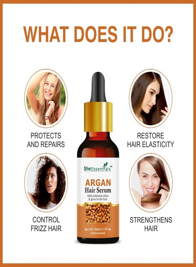 She Essentials Argan hair Serum Silky & Shiny 30 ml Pack of 1 - Image 3