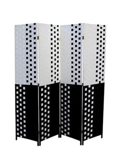 SILA 4-Panel Room Dividers and Folding Privacy Screens Partition Walls for Bedroom Rattan Screen Divider Portable Freestanding Privacy Wall (White & Black)  - Image 1