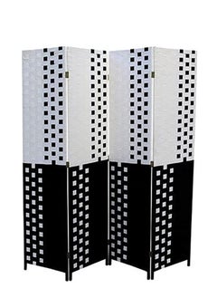 SILA 4-Panel Room Dividers and Folding Privacy Screens Partition Walls for Bedroom Rattan Screen Divider Portable Freestanding Privacy Wall (White & Black)  - Image 2