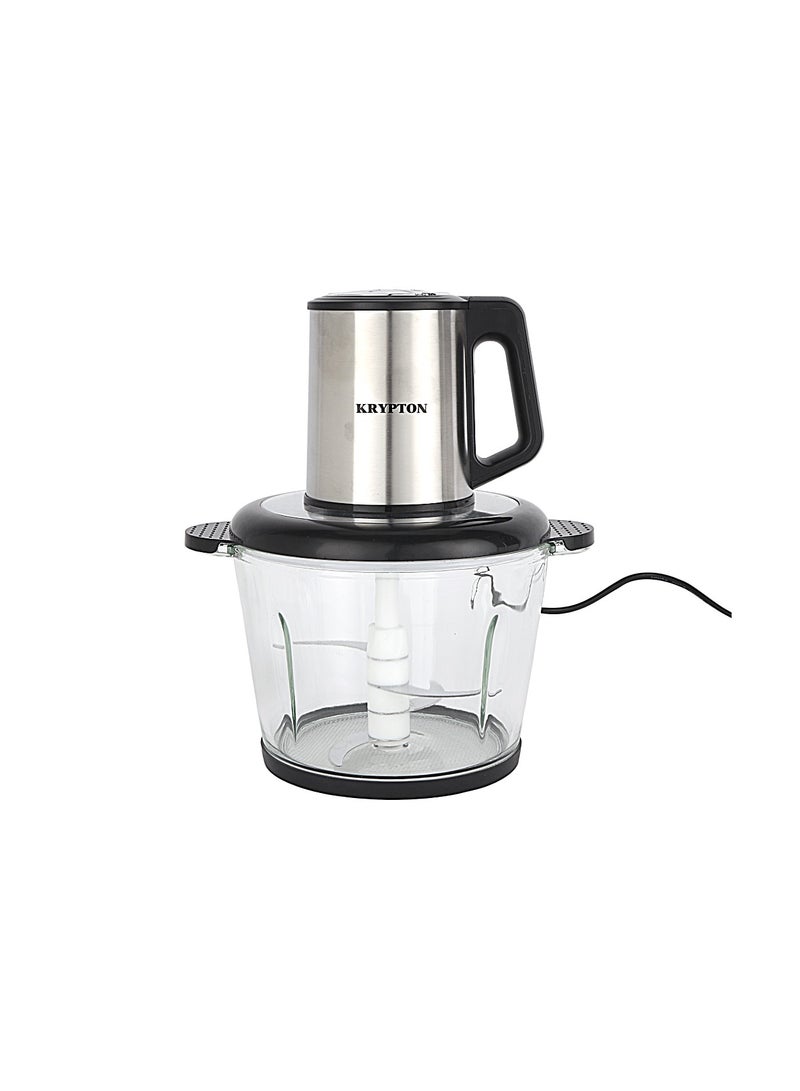 KRYPTON 3.0 L Multi Chopper  Compact Multi-Purpose Chopping Machine, Stainless Steel Gear, Blade Assembly, Cutter Pole | 3 Buttons, 2 Speeds, Suitable for Vegetables, Fruits, Meat | for Fast and Effective Mincing, Egg Beating Function 2-Year Warranty 3 L 500 W KNMC6567 Silver/Black - Image 1