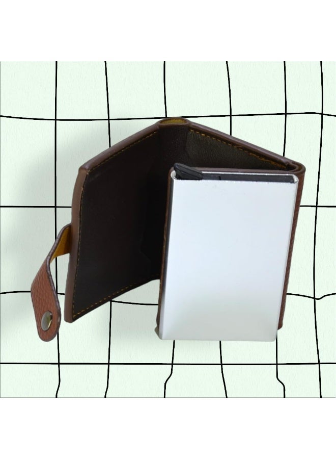 Horse Leather Wallet and Card Holder - High Quality - Brown   With the difference in the color of the metal ball  - 222 - Image 5