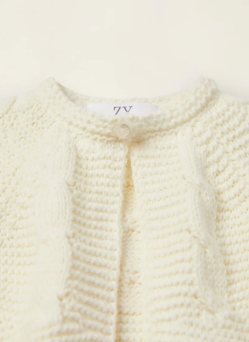 Zippy Zippy Knit Cardigan With Button For Newborn