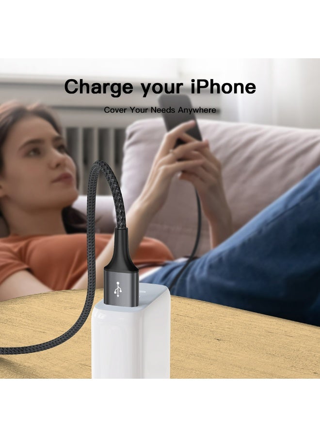 LENOK USB A to Lightning Cable Nylon Braided USB to Lightning Cord for iPhone 14/13/12/11 Pro Max Mini X XS XR 8 Plus 10 SE iPad - Image 3