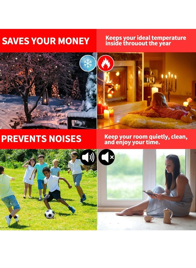 Fanski 2 Pack Door Draft Stopper Under Door Seal for Exterior Interior Doors, Strong Adhesive Door Sweep Soundproof Weather Stripping, 2" W x 39" L,Black - Image 2