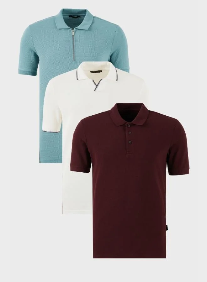 Buratti  Buratti Cotton Regular Fit 3-Pack Polo Collar T-Shirt Men's POLO COLLAR T-SHIRT 59029641527S3 for Men | Best Price UAE
