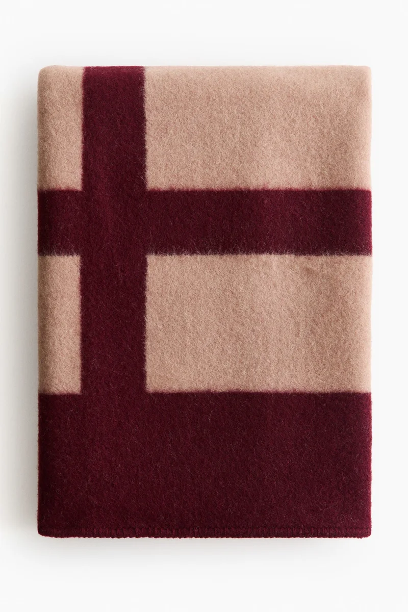 اتش اند ام بطانية من مزيج الصوف