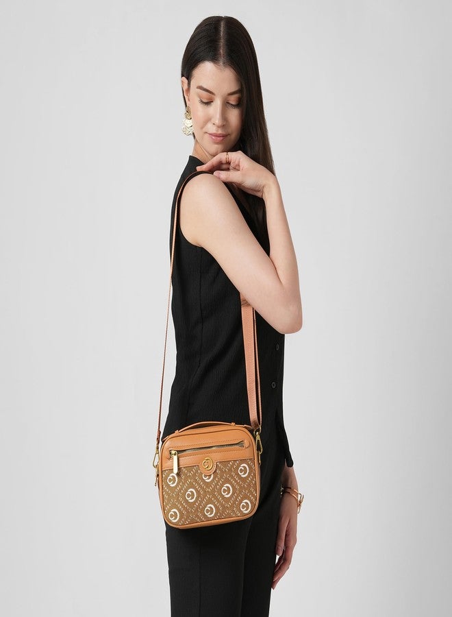Caprese Florida Small Sling Bag for Women with Adjustable & Detachable Strap for Comfortable Wear | Zipper Closure | Versatile Handbag for Everyday Use, Travel, and Special Occasions (Tan) - Image 2