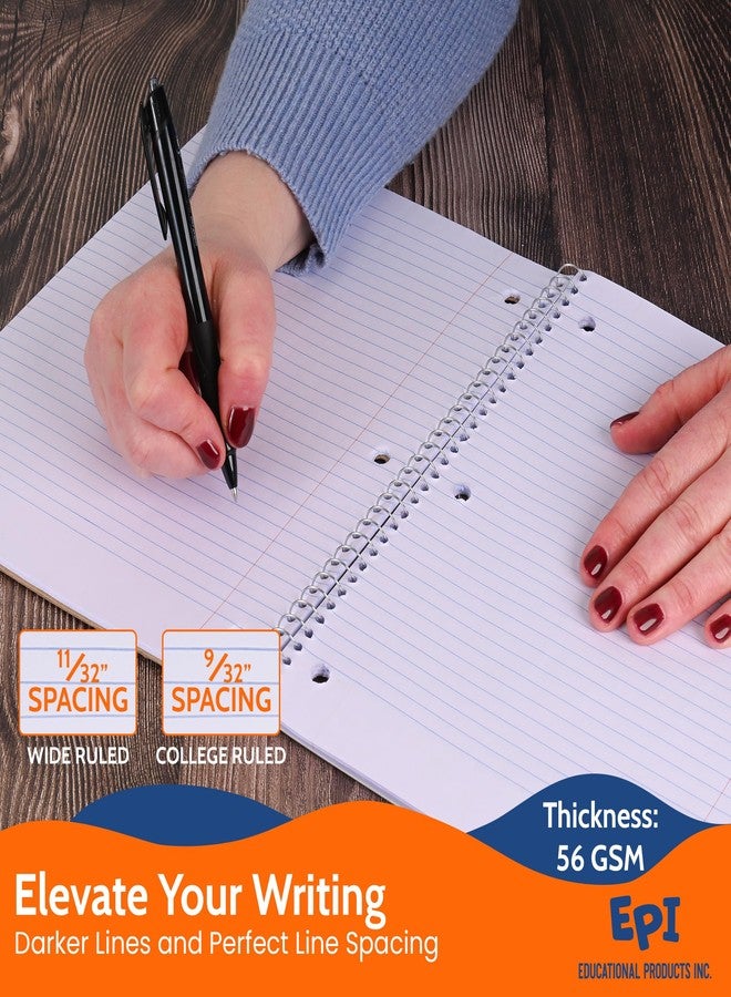 EPI Spiral Notebook | Wide - 70 Sheets, Durable Spiral Binding | 10.5 x 8 in | Classroom Supplies | School, Office, Note Taking, Journaling - 48 Pack - Image 4