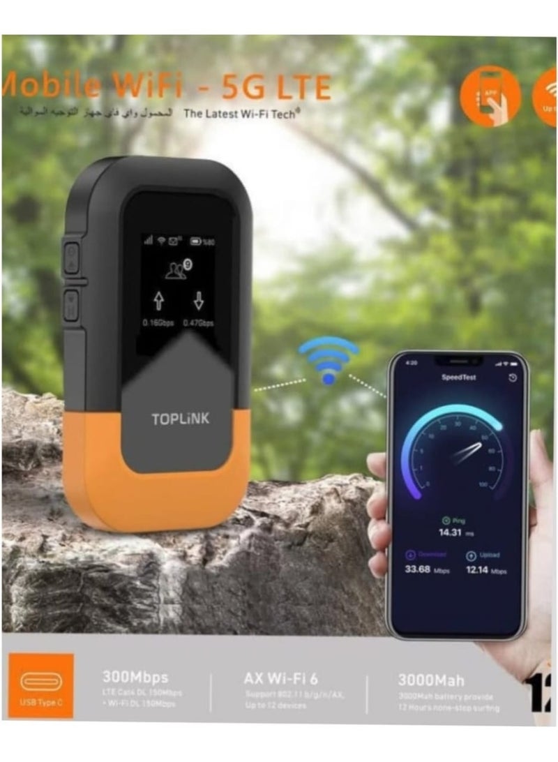 توب لينك محول TopLink HW77 5G LTE Mobile WiFi & SIM - اتصال مزدوج الوظيفة لأجهزة iPhone وAndroid - Image 2