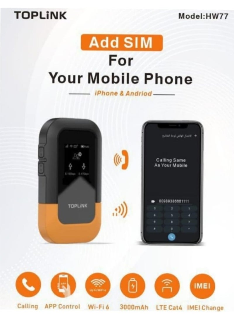 توب لينك محول TopLink HW77 5G LTE Mobile WiFi & SIM - اتصال مزدوج الوظيفة لأجهزة iPhone وAndroid - Image 3