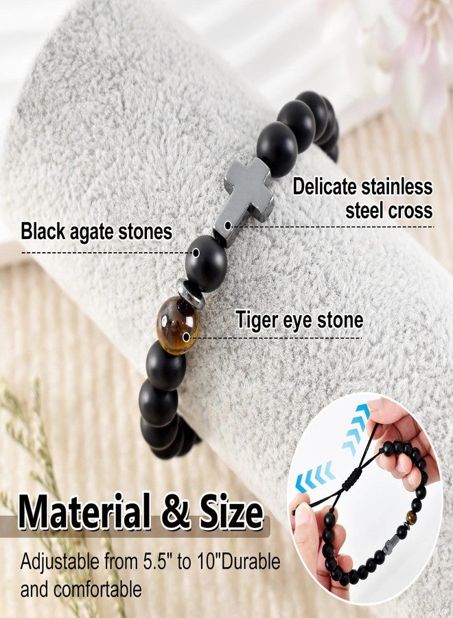 Uoiispet Cross Bracelet for Men, Religious Bible Verse Adjustable Beaded Bracelet, Inspirational Faith Jewelry Keepsake - Image 5