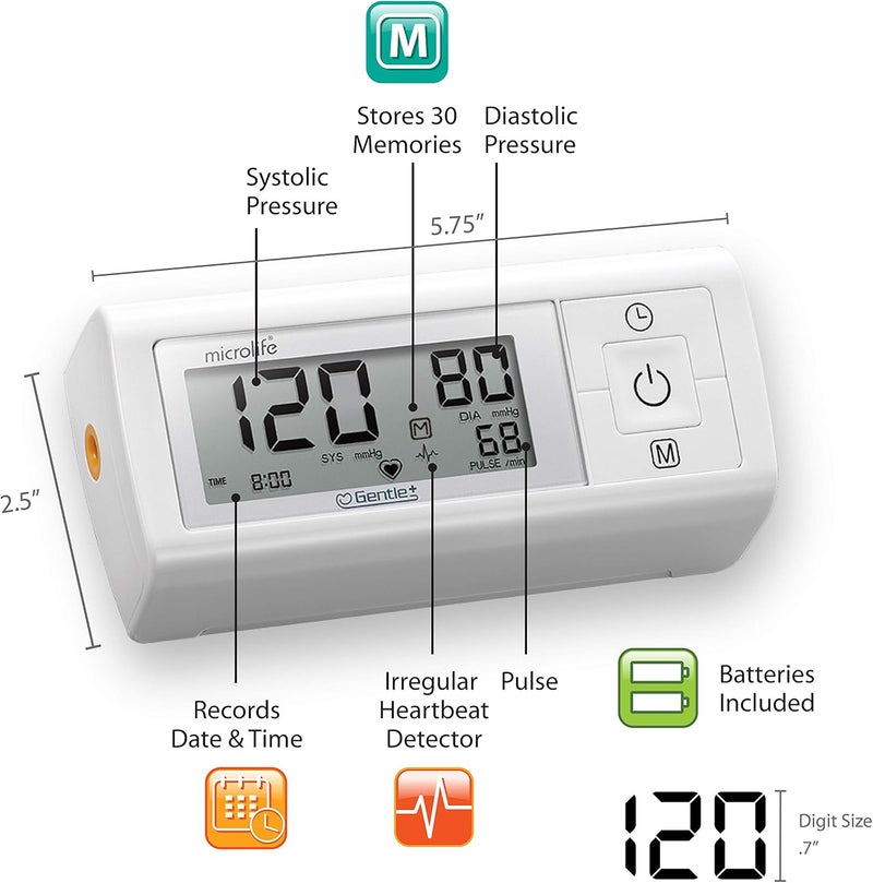 Microlife Series 200 Automatic Upper Arm Blood Pressure Monitor WideRange Cuff Fits Most Adult Arms up to 165 inLarge Stores 30 Results Compact Digital Blood Pressure Machine Storage Pouch - Image 3