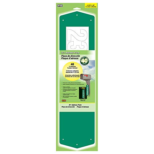 Hy-Ko Products 911 Address Plate 4 5/8" X 18" (3" Numbers) Green, 1 Piece - Image 2