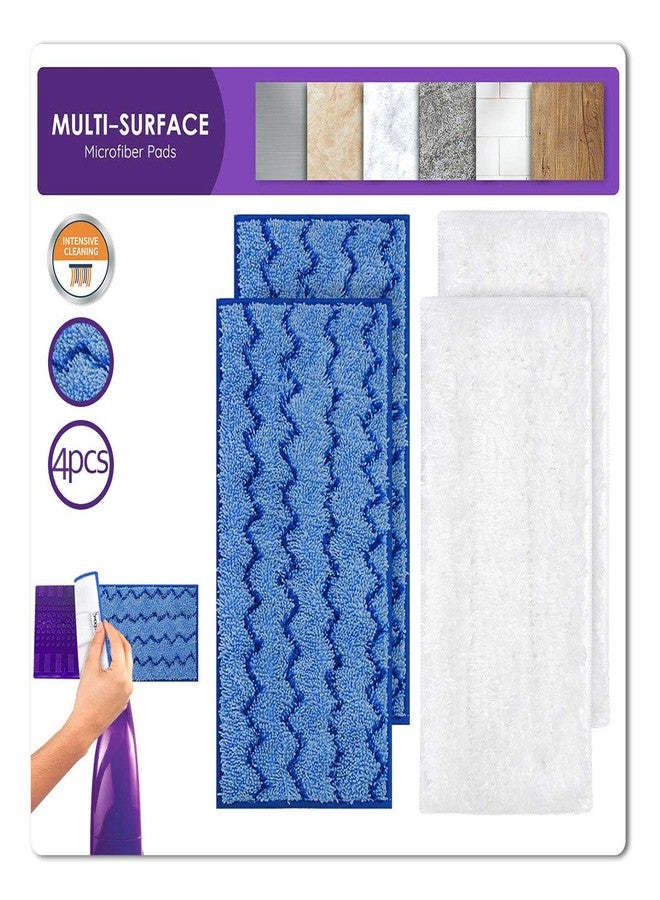 KEEPOW Reusable Mop Pads Compatible with Swiffer Wet Jet Mop Starter, Replacement Microfiber Refills for Wet and Dry Sweeping, 4 Pack - Image 2